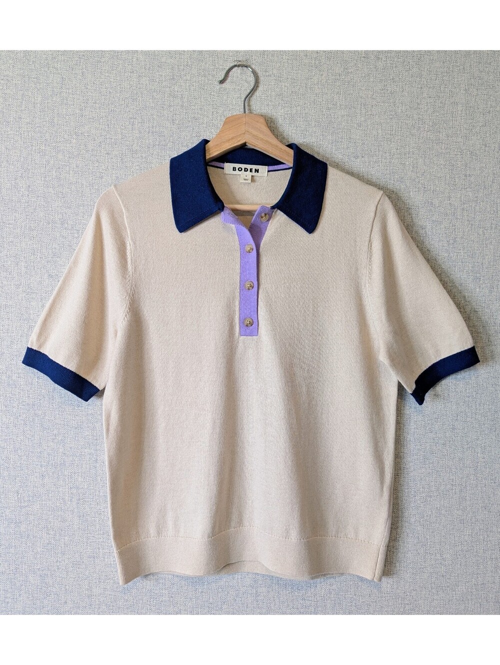 Boden 'Estelle' cotton & wool knit polo henley top